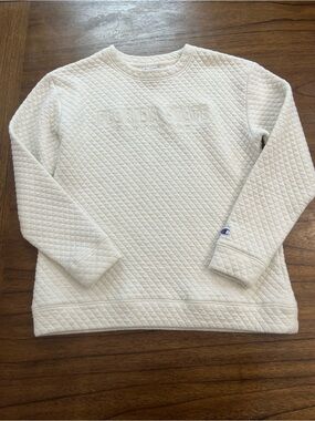 FSU Champion Florida State Seminoles Quilted Crewneck Sweatshirt Cream Small